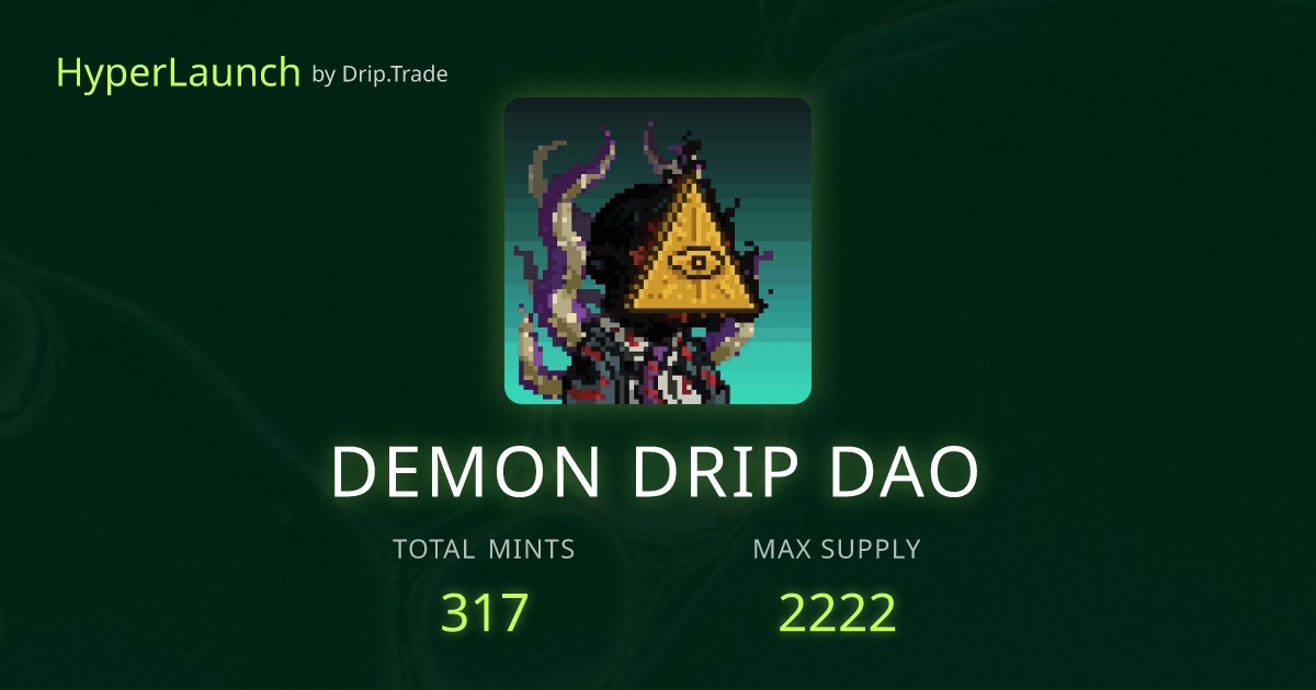 DemonDripDao's tweet card. by Drip.Trade
