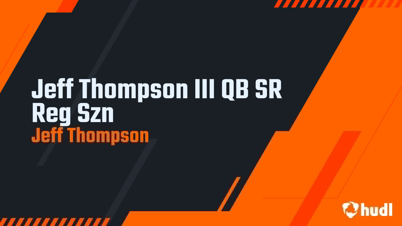 JThompson3_'s tweet card. Jeff Thompson III QB SR Reg Szn