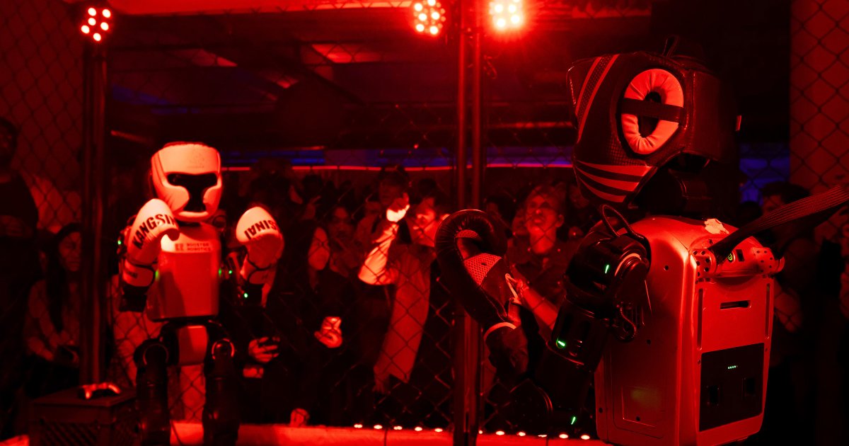 relaitool's tweet card. In a San Francisco, four humanoid robots make up a machine-based fight club known as REK, which uses trains its bots as prize fighters.