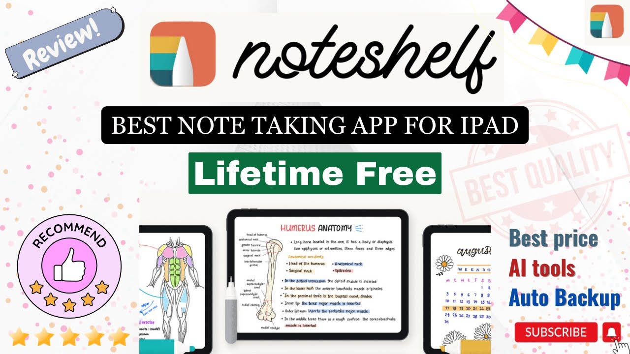 noteshelf's tweet card. Noteshelf 3 Review || Best AI based Note taking app for iPad, best...