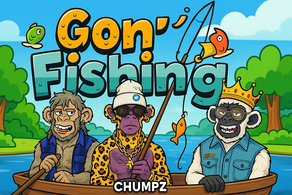 BoredApeGazette's tweet card. Up at the crack of dawn with nothing but a fishing pole, some bait, and a dream of snagging a big one! ApeChain, get ready for a day on the lake “reel soon!”On Monday, the Chumpz NFT collection...