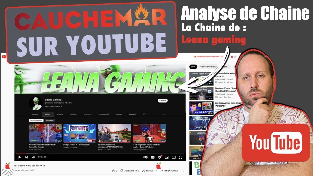 EcoleTechGeek's tweet card. ⚠️ CAUCHEMAR sur YouTube 🔥 Analyse de Chaîne YouTube de : Leana...