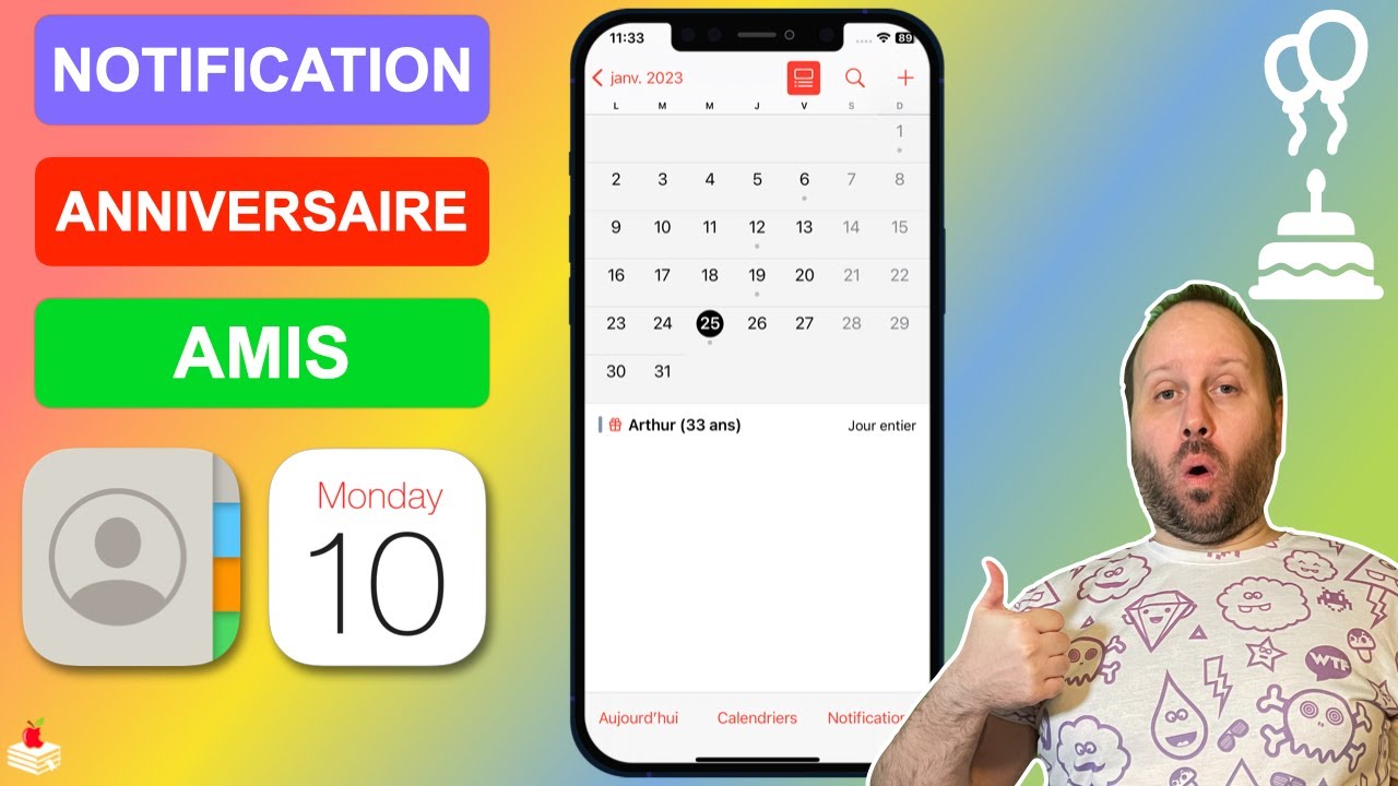 EcoleTechGeek's tweet card. Comment être Notifié des Anniversaires de vos Amis sur iPhone, iPad