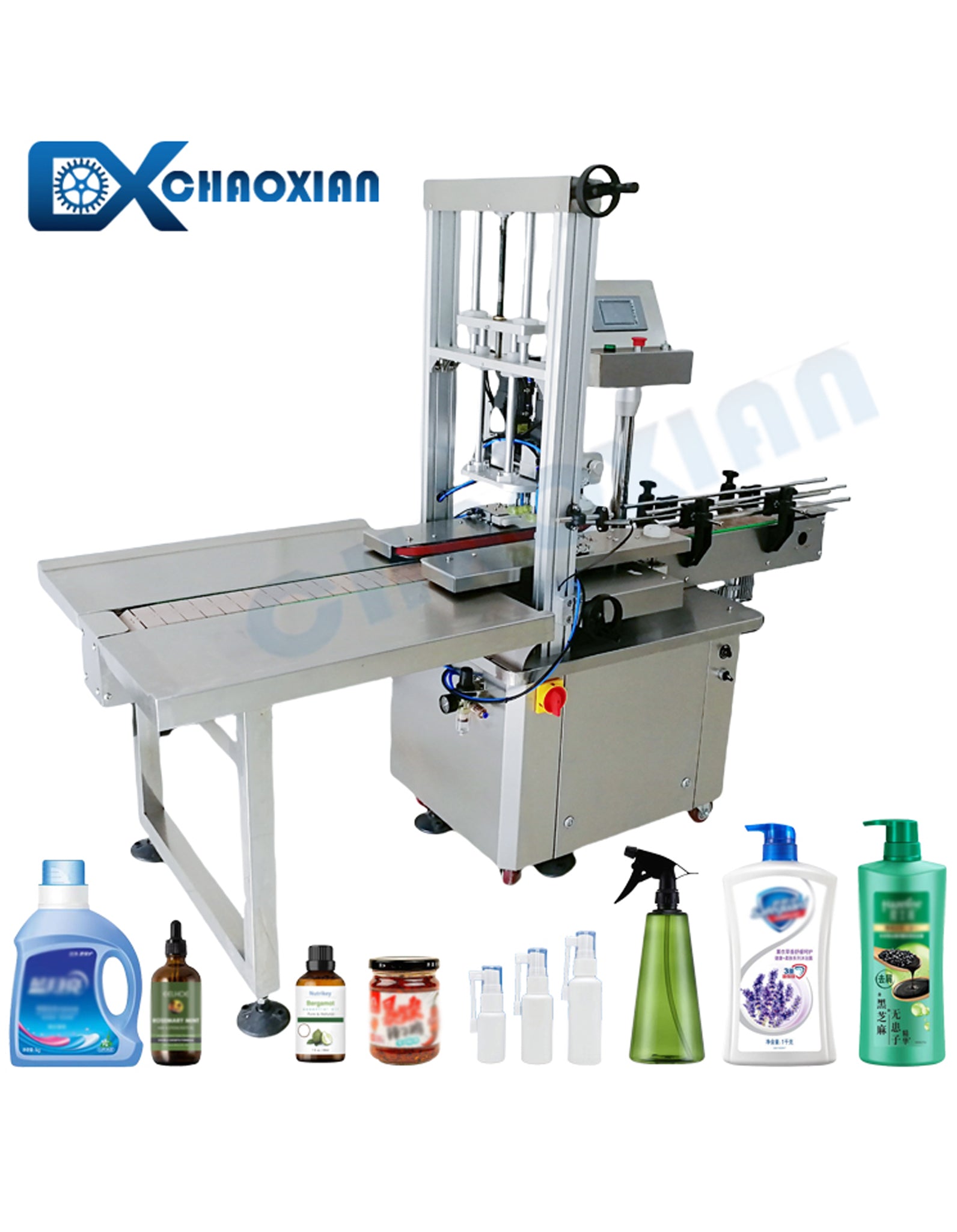 CXpacking's tweet card. Description This Automatic Screw Cap Bottle Capping Machine With Automatic Caps Feeder is PLC control which can improve twist off capping efficiency greatly.It is suitable for glass bottles, glass...