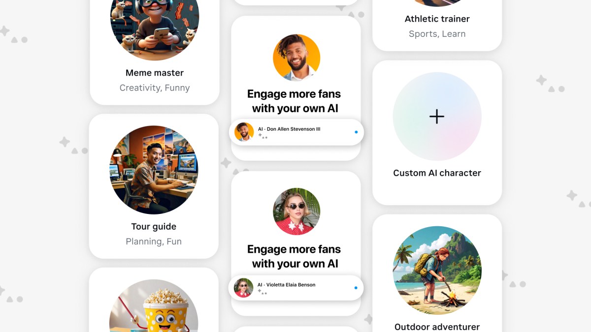 MetaNewsroom's tweet card. We’re rolling out AI Studio, a place for people to create, share and discover AIs to chat with – no tech skills required.