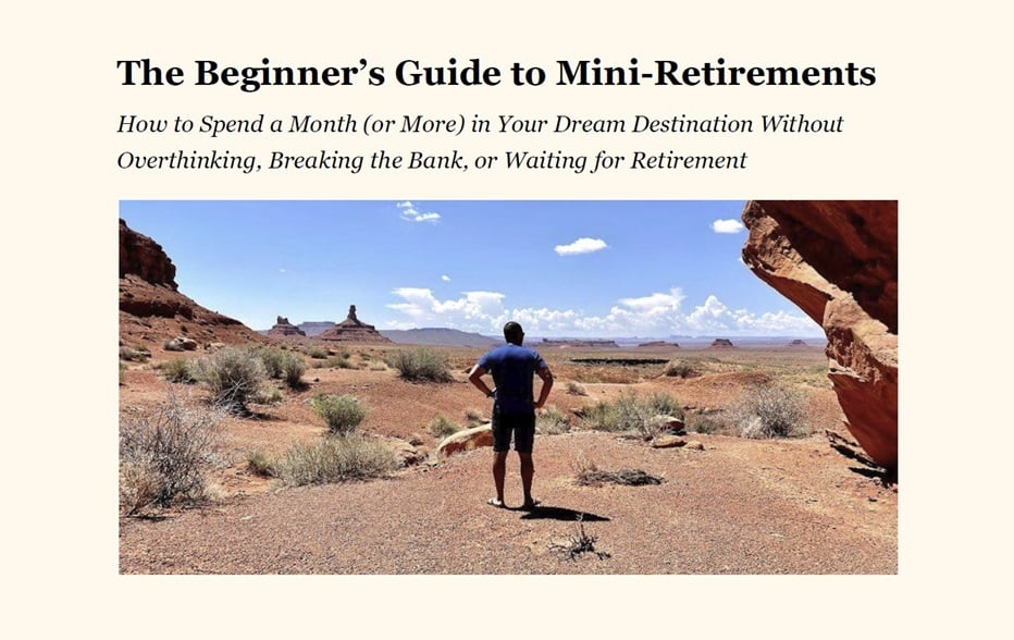 TheMattViera's tweet card. Spend a month (or more) in your dream destination without overthinking, breaking the bank, or waiting for retirementThe Beginner's Guide to Mini-RetirementsWritten for elite professionals by an eli...