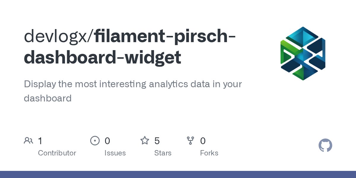 devraeph's tweet card. Display the most interesting analytics data in your dashboard - devlogx/filament-pirsch-dashboard-widget