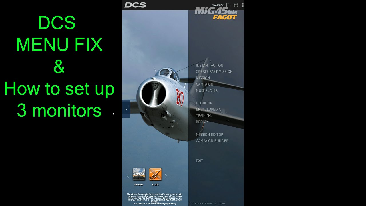 ConsolePCGaming's tweet card. Fix DCS Menu and how to set up 3 monitors