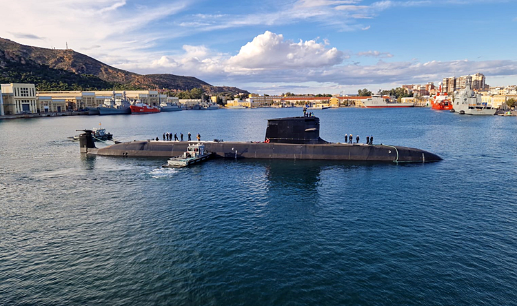 SPsNavalForces's tweet card. The S-82 “Narciso Monturiol” submarine, the second of the S-80 class, is now afloat in Navantia's shipyard in Cartagena as it prepares for the final stages of its construction and commissioning,...