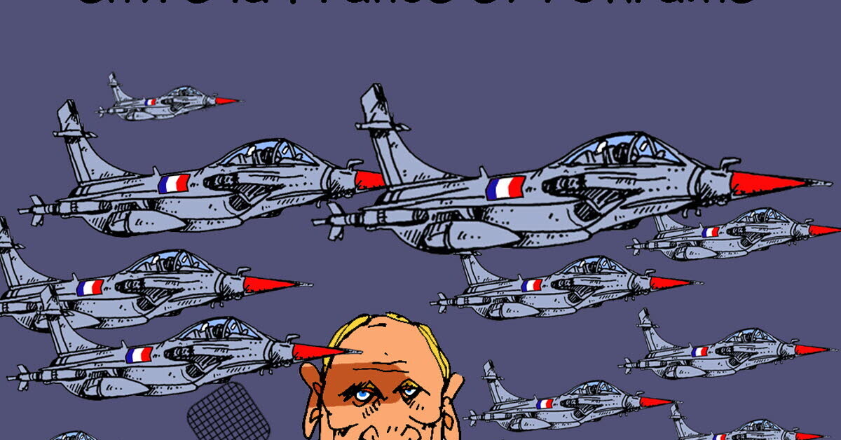 Le_Progres's tweet card. Humour. Le dessin du jour : vente de 100 rafales entre la France et l'Ukraine