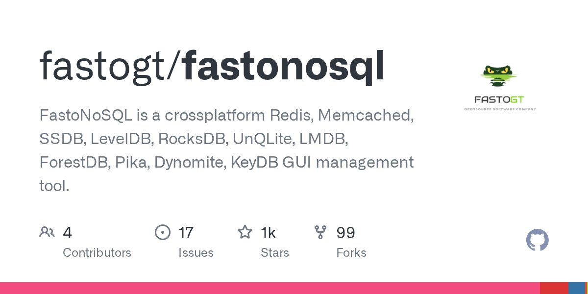 PeterZaitsev's tweet card. FastoNoSQL is a crossplatform Redis, Memcached, SSDB, LevelDB, RocksDB, UnQLite, LMDB, ForestDB, Pika, Dynomite, KeyDB GUI management tool. - fastogt/fastonosql