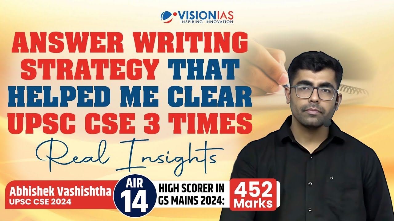 Vision_IAS's tweet card. Mains Answer Writing Explained By AIR 14 | Toppers tips | UPSC 2026 |...