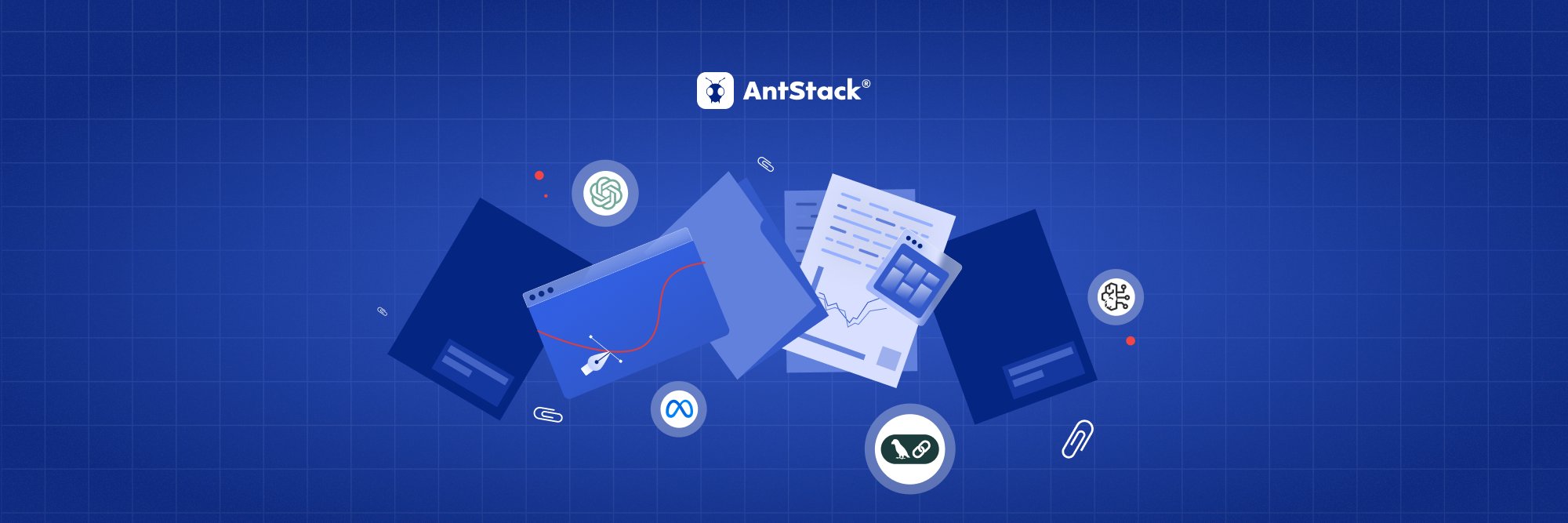 AntStack's tweet card. Build an intelligent chatbot that reads image data from PDFs using Langchain, GPT, Llama, Bedrock, Textract, and FAISS. Turn static visuals into smart, searchable insights.