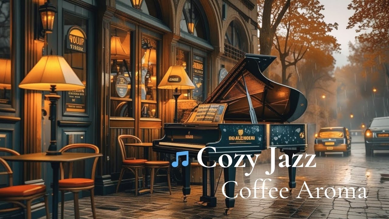ninhpn's tweet card. 👉 Rainy Morning Café Jazz Ambience ☕ | Cozy Piano, Rain Sounds &...