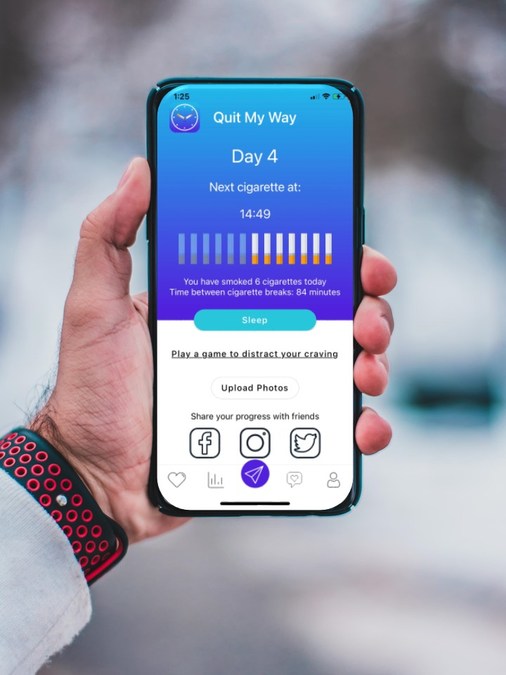 QuitMyWayApp's tweet card. /CNW/ - Smart Addiction Technologies launches Quit My Way™, a positive new quit smoking app on The App Store. Created to allow users to continue smoking each...
