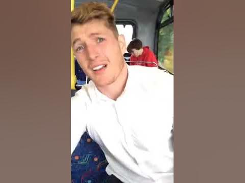 Graphlr's tweet card. Crazy person on the Bus!