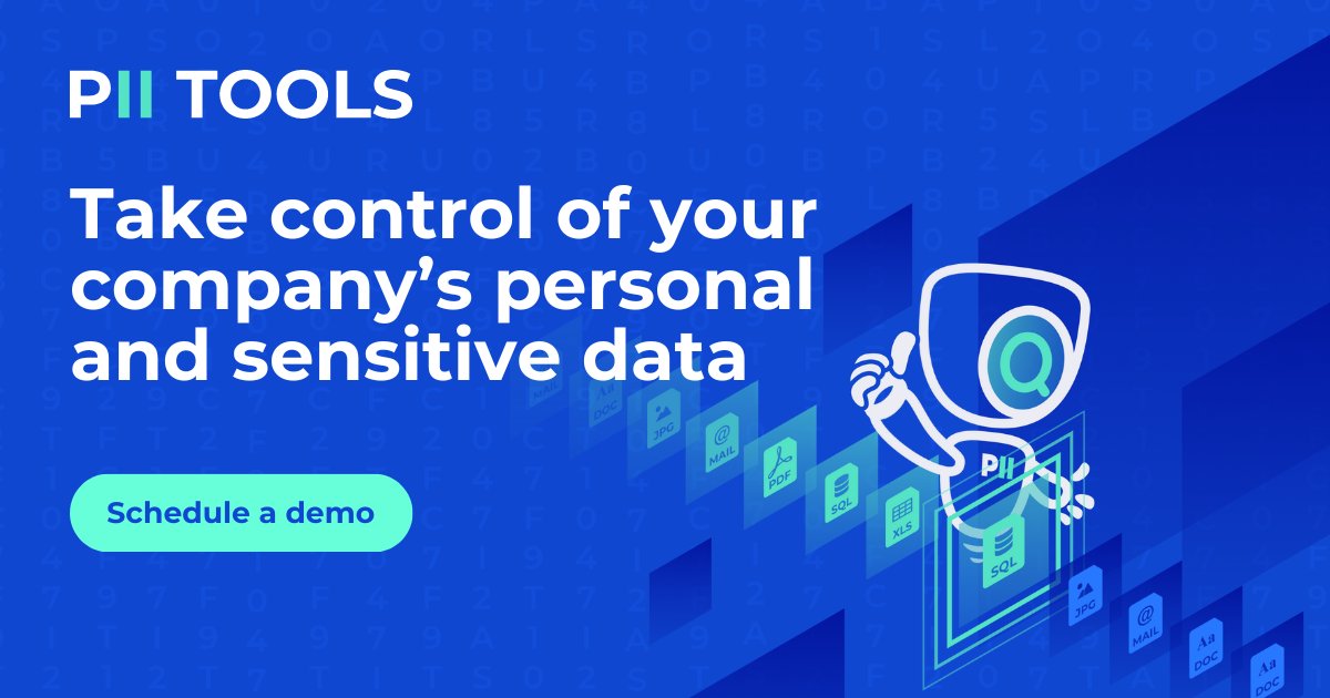 PII_tools's tweet card. Want to see how PII Tools helps you mitigate risk and achieve compliance? Book a personal demo with our specialist.