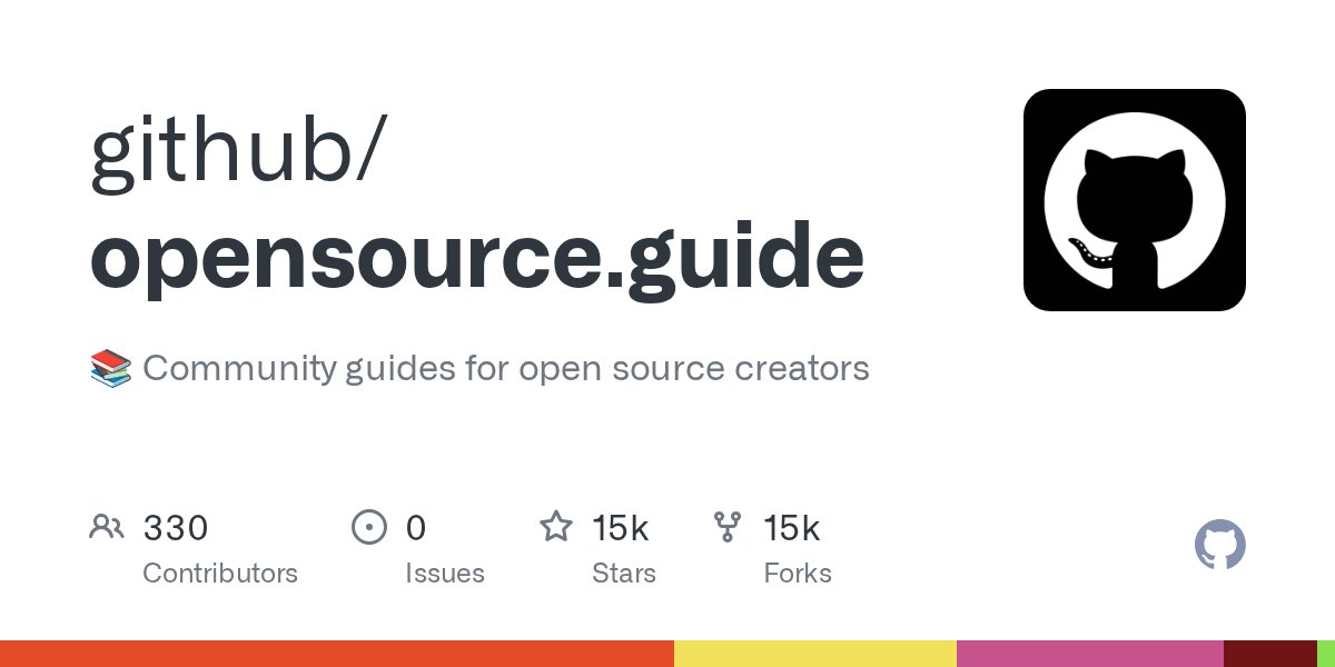 JavaScript7500's tweet card. 📚 Community guides for open source creators. Contribute to github/opensource.guide development by creating an account on GitHub.