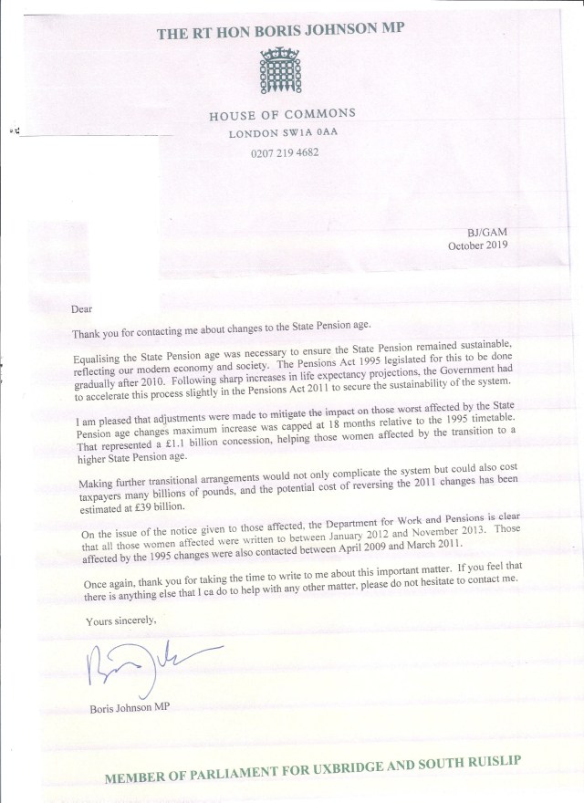 mudgerydoo's tweet card. Boris Johnson’s big U turn on helping 50s born women over their pensions In July well before the publication of the decision of the judicial review Boris Johnson during the Tory leadership ca…