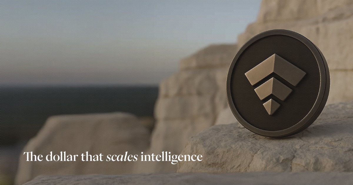 USBai_Oqqicial's tweet card. The yield-bearing synthetic dollar backed by AI infrastructure.