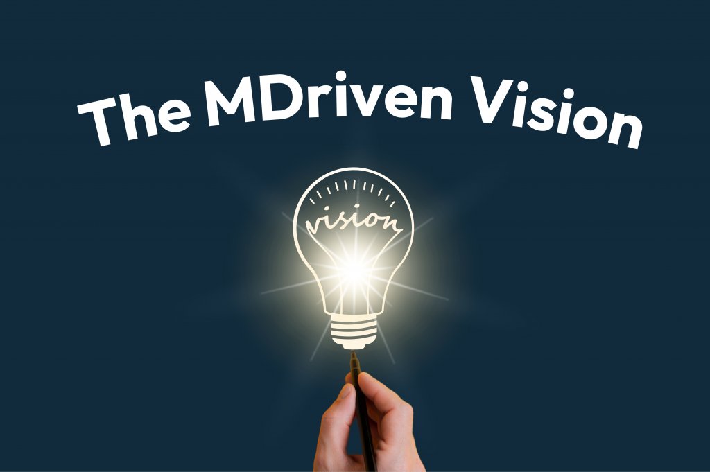 MdrivenA's tweet card. The MDriven vision is to provide a tool that allows you to provide a finished software system that real users can do real things with.