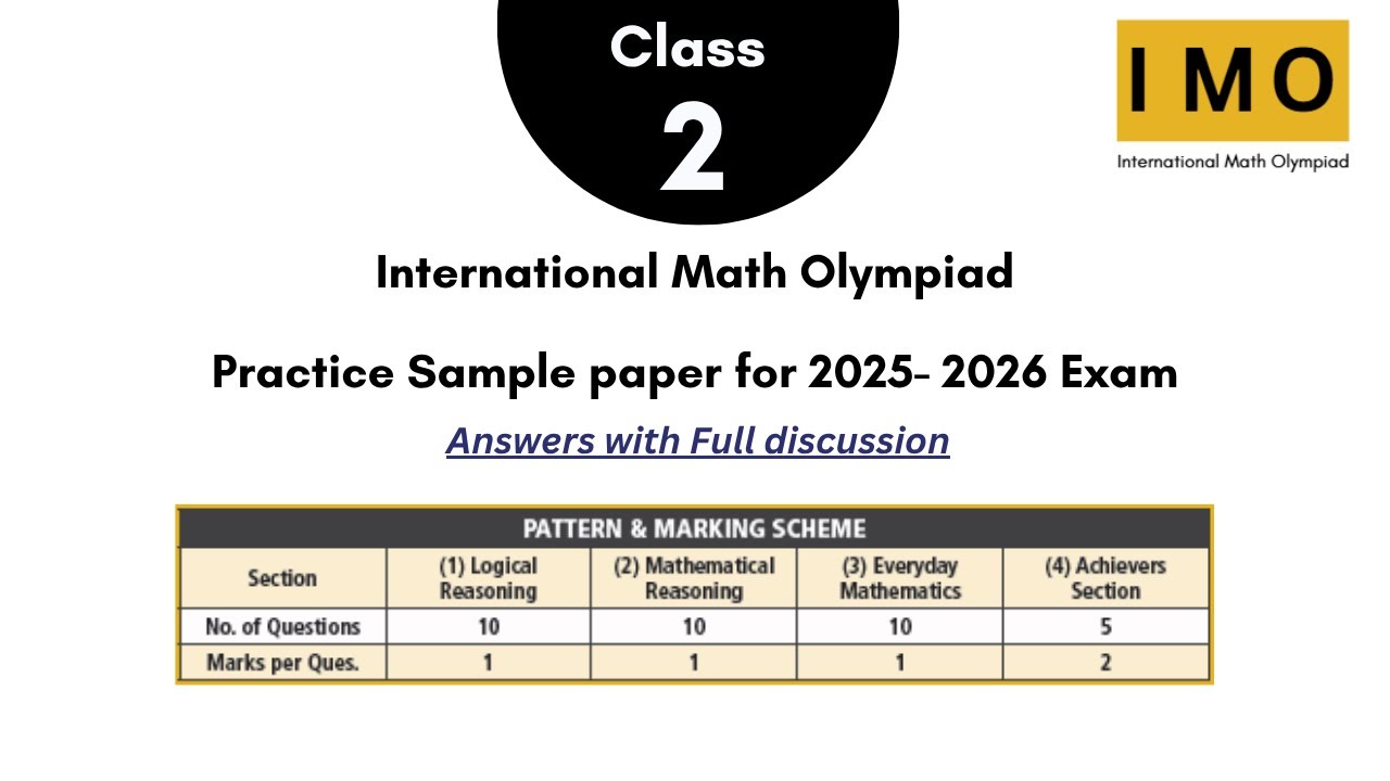 Indianonlinesc1's tweet card. International Math Olympiad (IMO 2025-26) - Grade 2 Practice Paper...