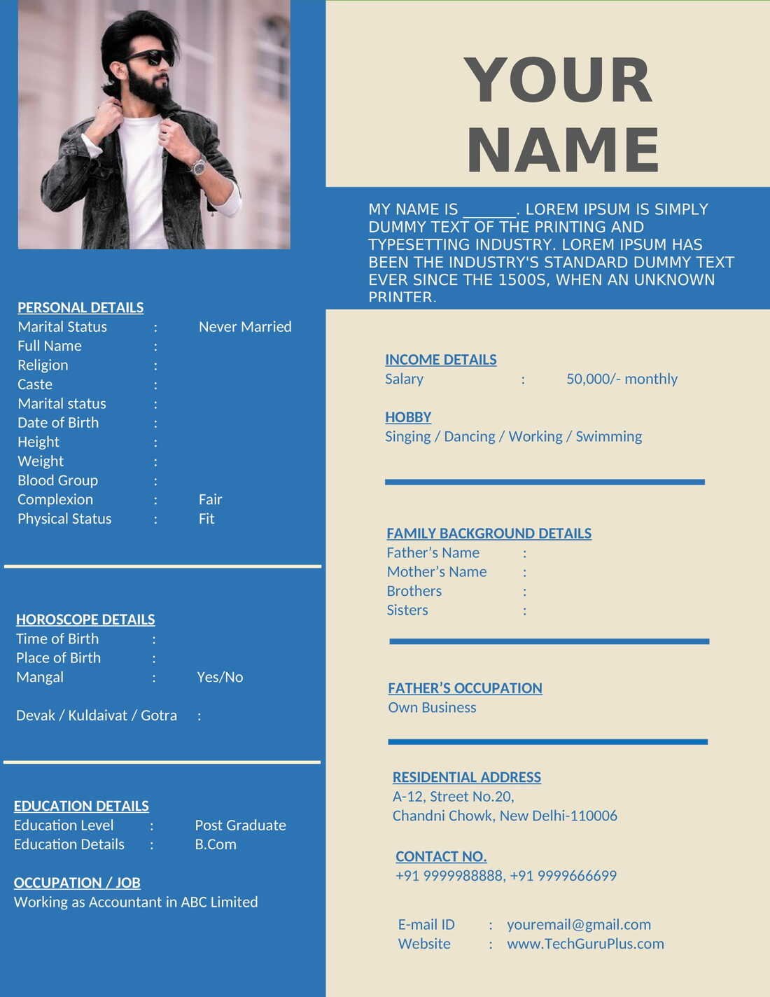 TechGuruPlus's tweet card. Finding the right partner can be tough, but your marriage biodata can help. Choose from our selection of templates to create a profile that highlights