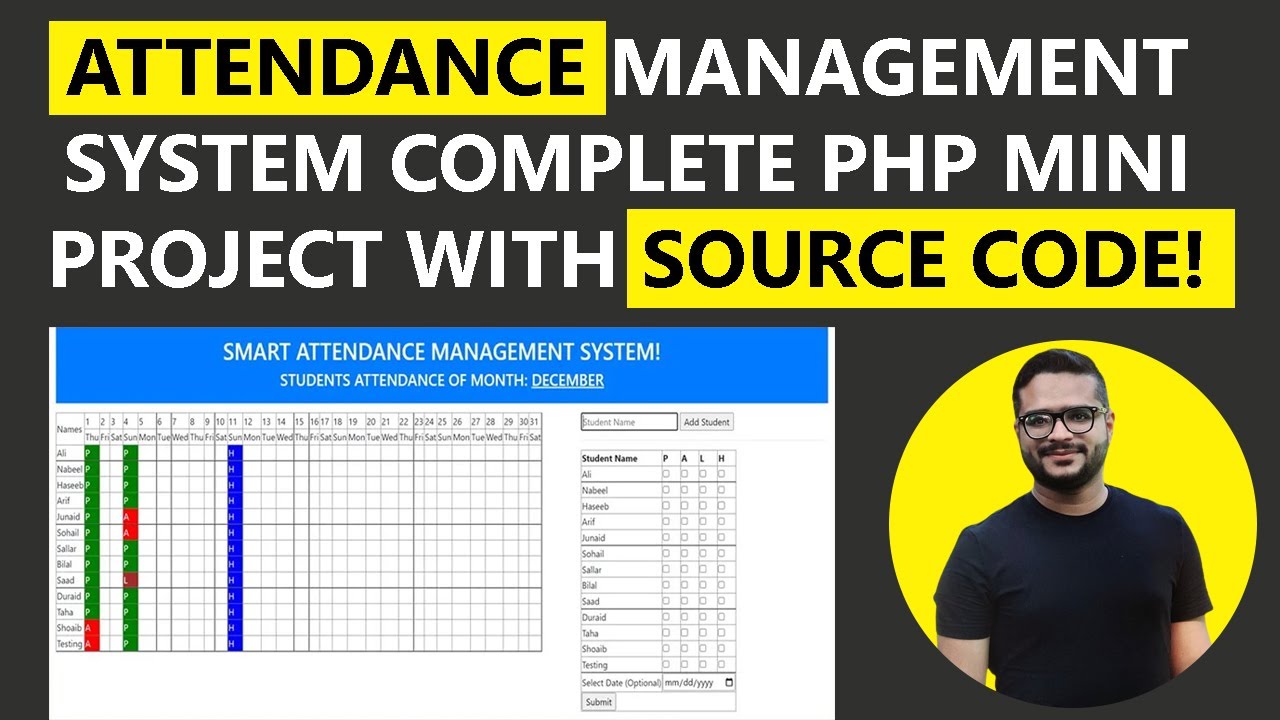 ShoaibWebDev's tweet card. Attendance Management System Project in PHP with Source Code |...