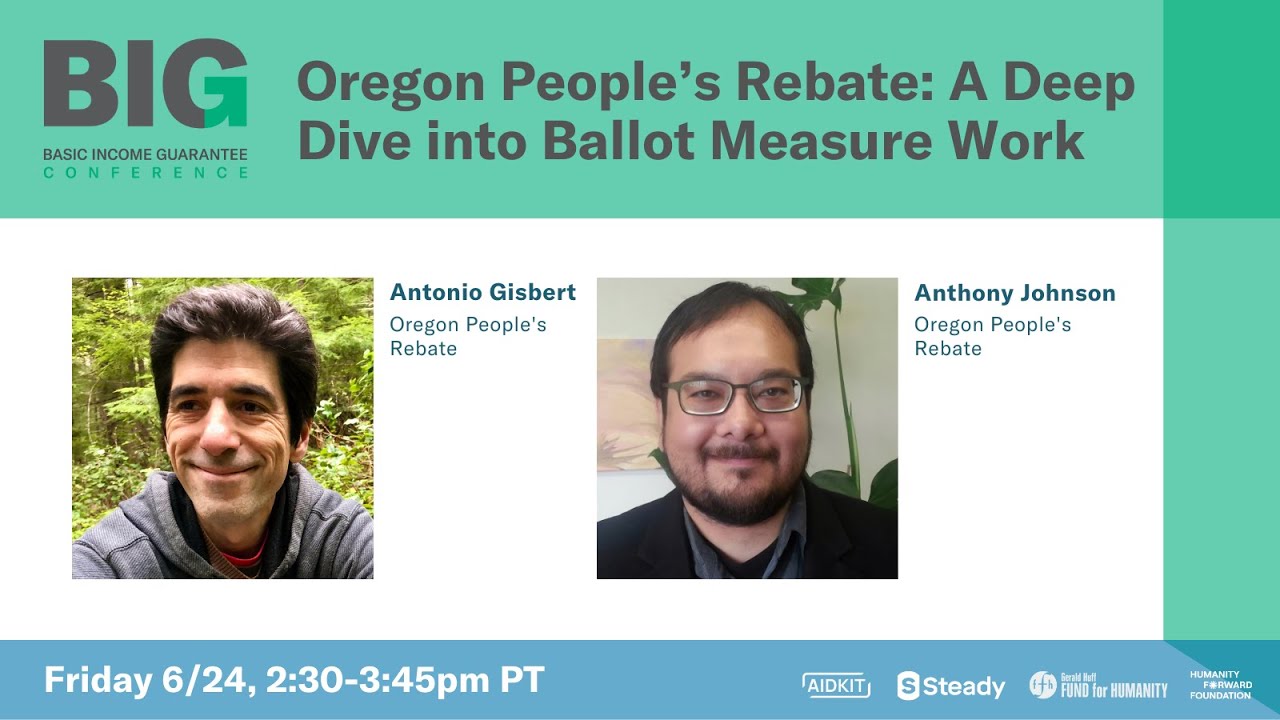 BasicIncomeOR's tweet card. BIG 2022: Oregon Rebate: A Deep Dive into Ballot Measure Work