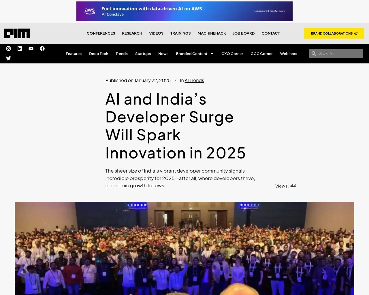 managetech_inc's tweet card. 要約: 2024年、インドの開発者コミュニティは成長と革新の面で新たな高みに到達し、GitHub上の開発者数は