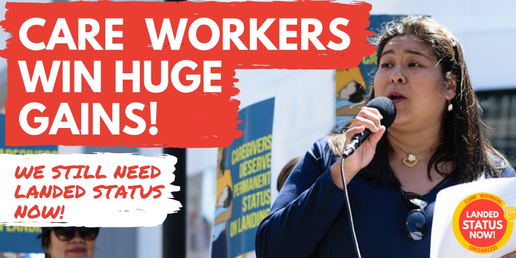 MWACCanada's tweet card. For media contacts, please email info@migrantworkersalliance.org Toronto, June 15, 2019 — Migrant Care Worker groups from Alberta, British Columbia, Ontario and Quebec welcome changes announced today...