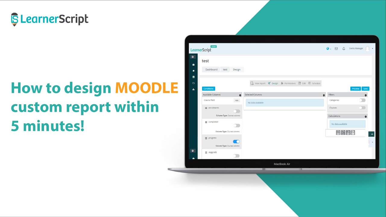 LearnerScript's tweet card. How to Design Moodle Custom Report Within 5 Minutes? || Quick Moodle...