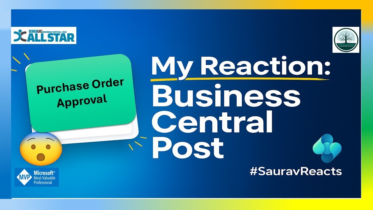 sauravdhyani's tweet card. Saurav Reacts: Purchase Order Approval custom in Business Central.