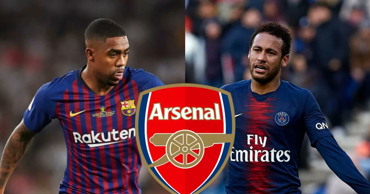 ArsenalFC_fl's tweet card. The Gunners are watching on as the Brazilian tries to force through an exit from the French champions.