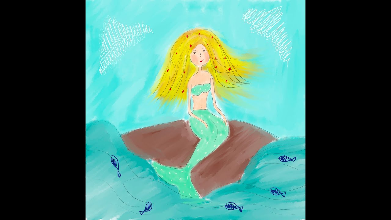 DMn1c's tweet card. Рисую русалочку в фотошопе.