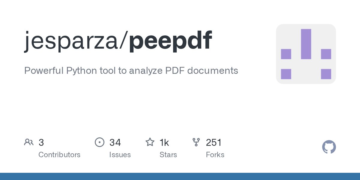 hanyrax's tweet card. Powerful Python tool to analyze PDF documents. Contribute to jesparza/peepdf development by creating an account on GitHub.