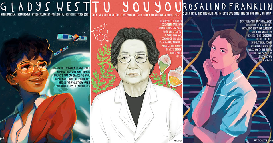 POGILproject's tweet card. Eight downloadable posters celebrating women of STEM perfect for displaying in kids' rooms and classrooms!