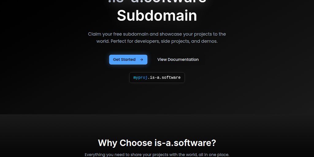 oyepriyansh's tweet card. Get your freeis-a.software subdomain for developers. Perfect for side projects, demos, portfolios, and showcasing your work. Easy DNS management