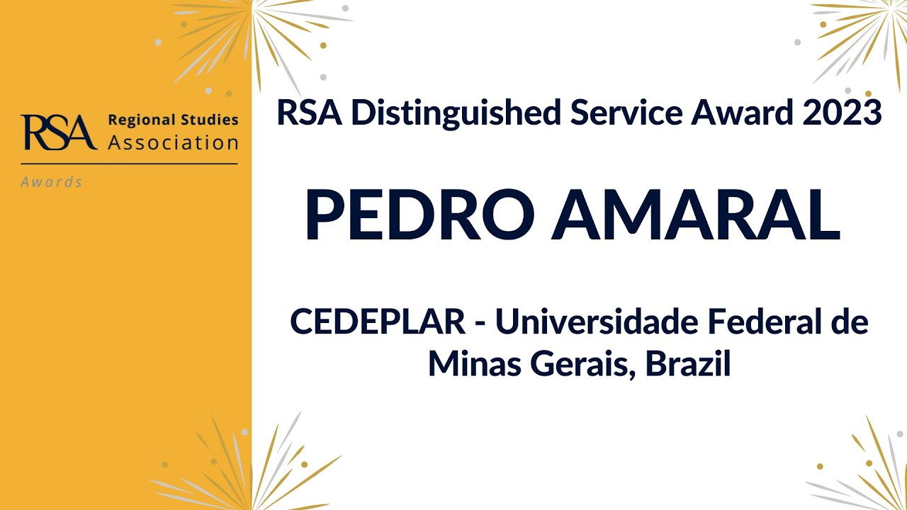 pedrov_amaral's tweet card. RSA Distinguished Service to Regional Studies Award - Pedro Amaral