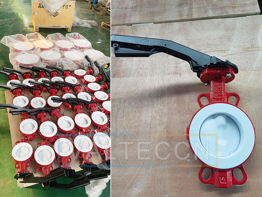 valteccn's tweet card. Spanish customer strengthens cooperation with VALTECN by placing repeat orders for split butterfly valves featuring PTFE seats and pinless wafer design.