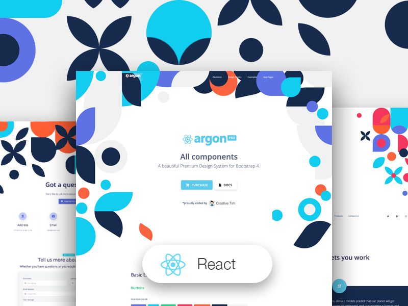 madewithreact's tweet card. Argon Design System PRO React [https://creative-tim.com/product/argon-design-system-pro-react?ref=madewithreact] is a premium Design System for Bootstrap 4, React, Reactstrap, and React Hooks. It is...