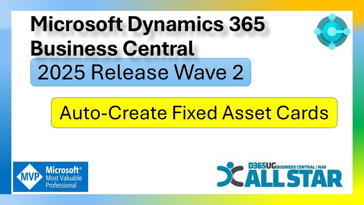 sauravdhyani's tweet card. Business Central 2025 🚀 Auto Create Multiple Fixed Asset Cards