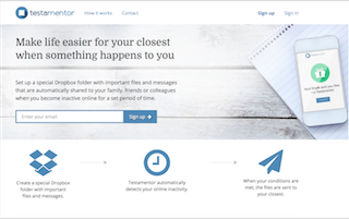 Testamentor's tweet card. Pur incrociando le dita, sappiamo che prima o poi tocca a tutti lasciare questa terra. Al verificarsi di questa evenienza, Testamentor invierà tutti i file che avete predisposto in una cartella...