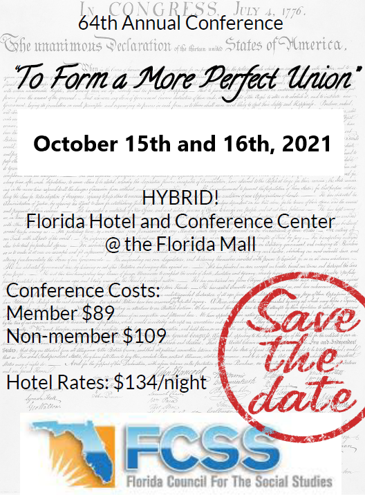 FLCSSNetwork's tweet card. It’s conference time again! The Florida Council for the Social Studies Annual Conference is now open for submitting proposals, and it would be a great opportunity to get your name out there a…