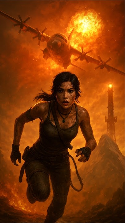ZokiDame's tweet card. Lara Croft's Most Dangerous Climb Yet 🔥