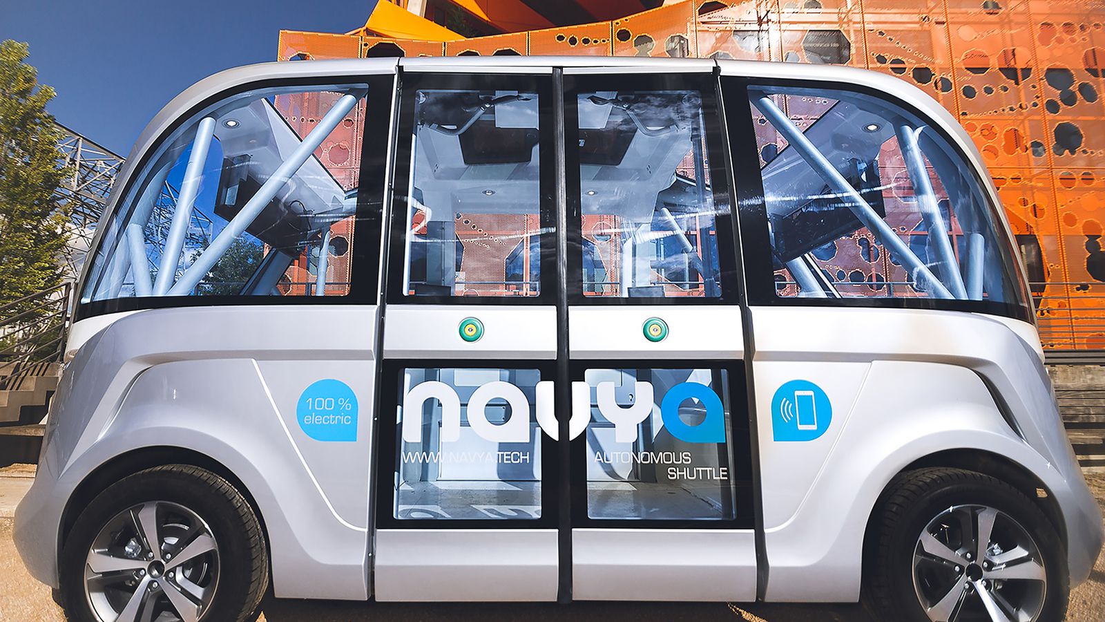 bethstack's tweet card. Autonomous and electric, ARMA shuttles, the potential future of public transit, will be made in the USA