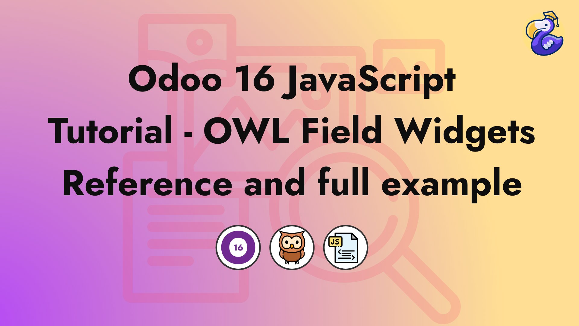 CodingDodo_'s tweet card. How to write field widgets in OWL. Standard props overview, commit field content to database, lifecycle hooks, Bus events for tabs switching, extracting props from XML attrs, and more!