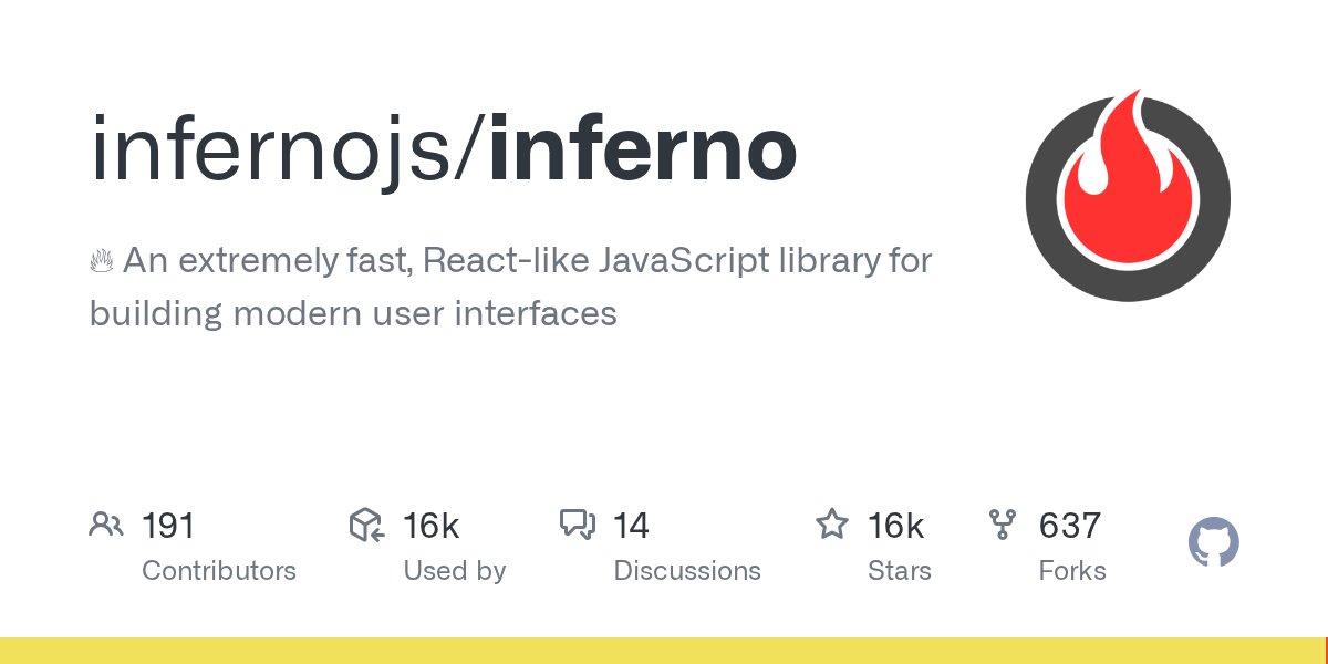 SampoKivisto's tweet card. :fire: An extremely fast, React-like JavaScript library for building modern user interfaces - infernojs/inferno
