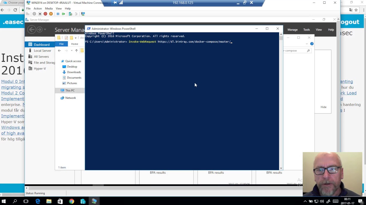 Linuxkurser's tweet card. Installation av Docker Compose på Windows Server 2016
