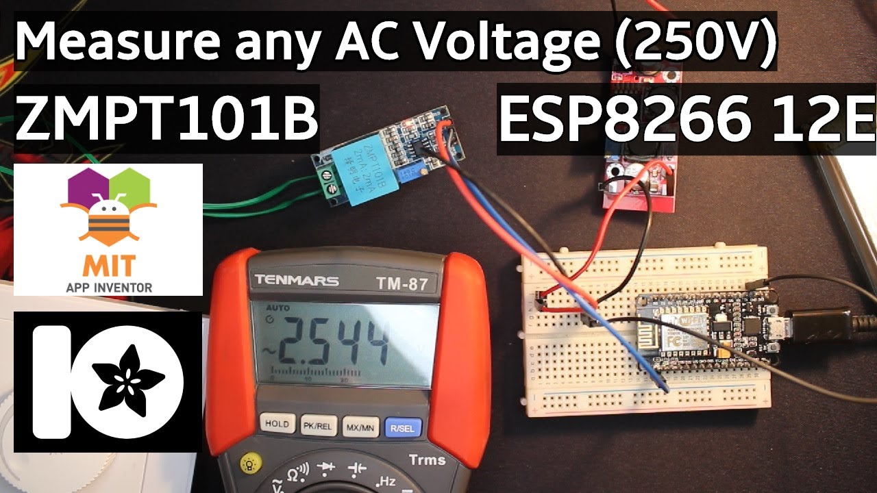 SurtrTech's tweet card. Measure AC Voltage with ESP8266 12E + ZMPT101B | App Inventor |...
